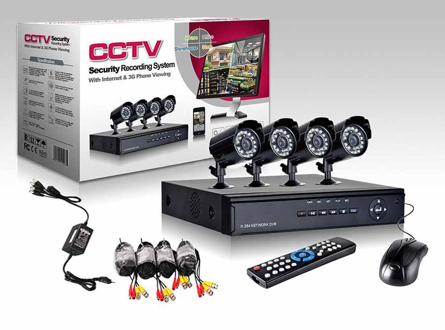 Πλήρες Έγχρωμο Σετ CCTV Εποπτείας Και Καταγραφής Με 4 Κάμερες